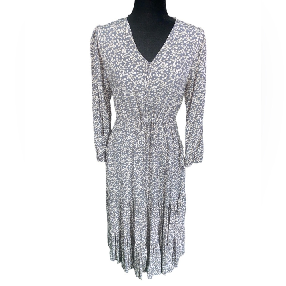 Boho prairie long sleeve floral ruffled maxi dress size 10 by Sweetsalt